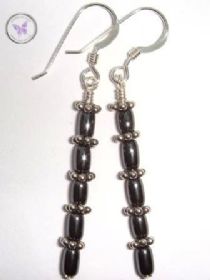 Hematite & Silver Earrings